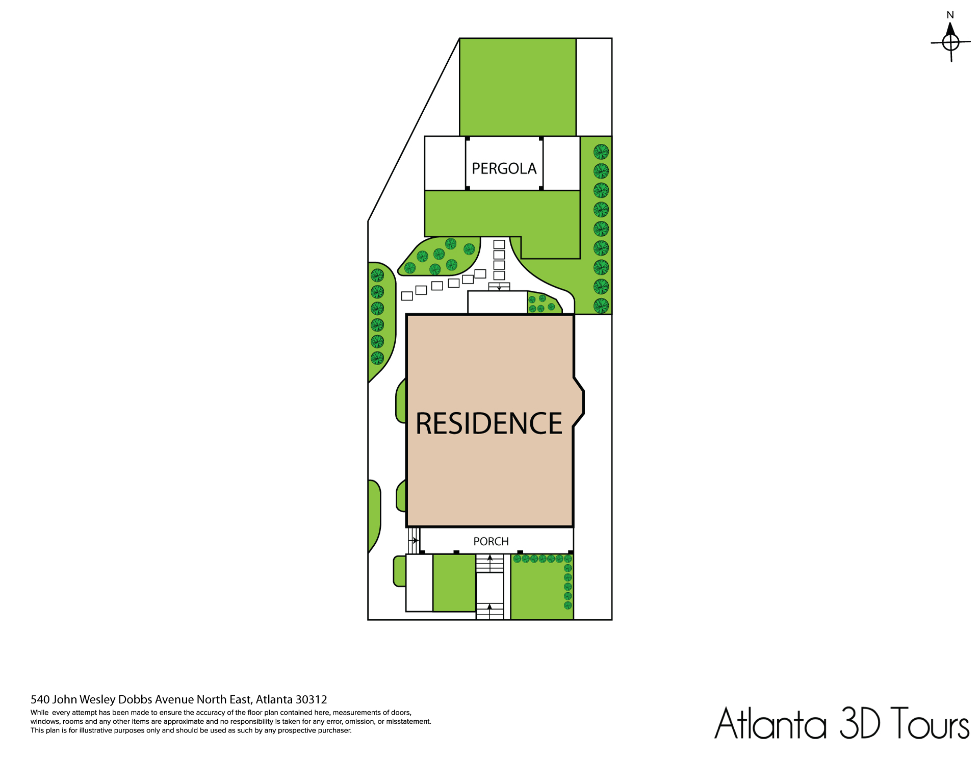 Illustrated site map of 540 John Wesley Dobbs Ave NE