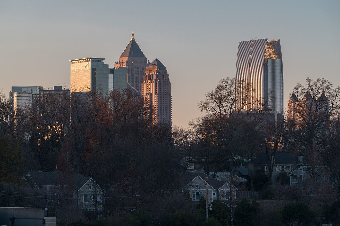 Sunset over the Midtown skyline from the Eastside BeltLine Trail